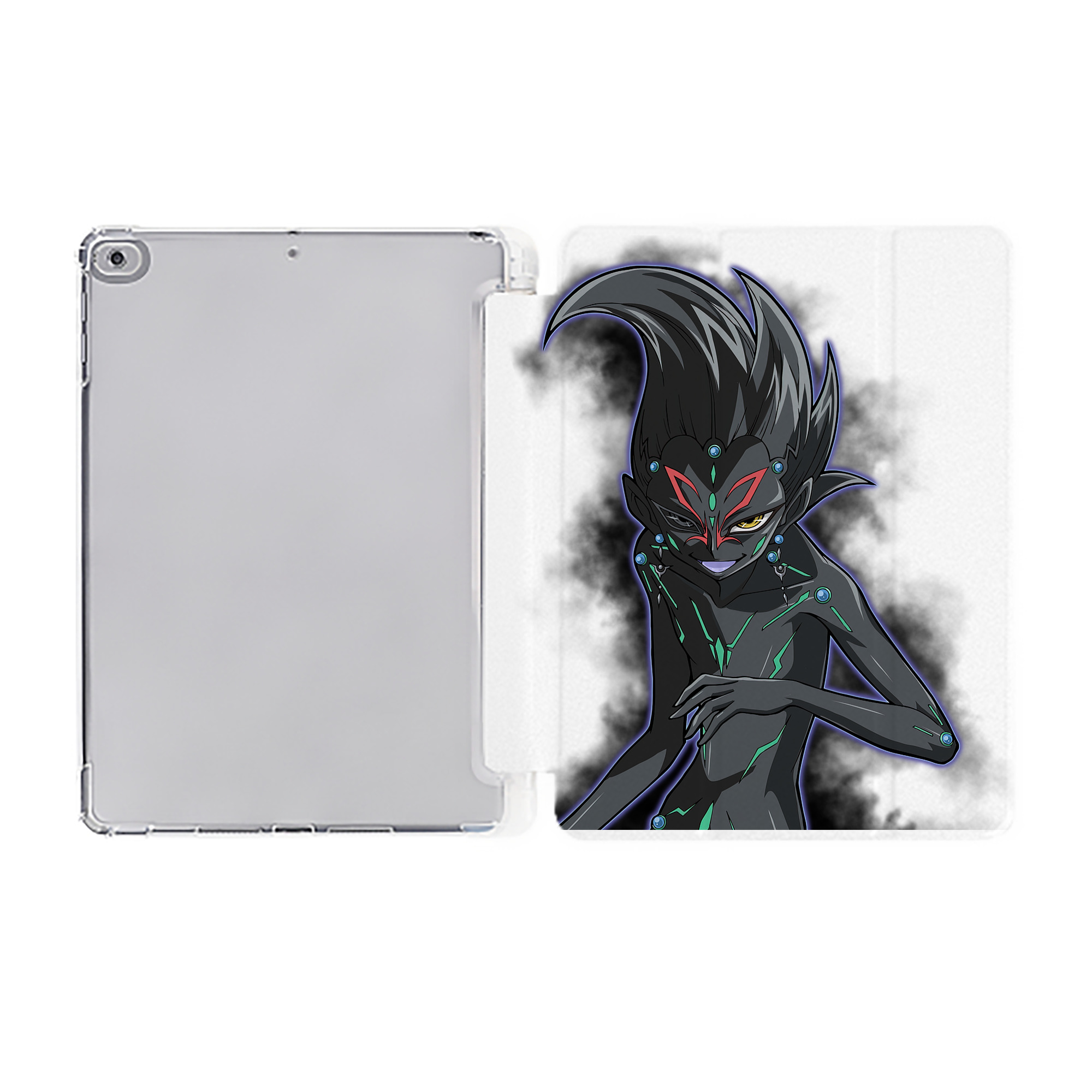 （画像用） 遊☆戯☆王 Yu-Gi-Oh! IPad ケース ペン収納付き 三つ折りスタンド PUレザー×シリコン 対応機種9.5/10.5/10.9インチ